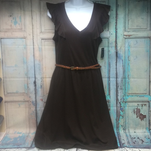 FADED GLORY NWT Brown Dress with belt - Picture 1 of 6